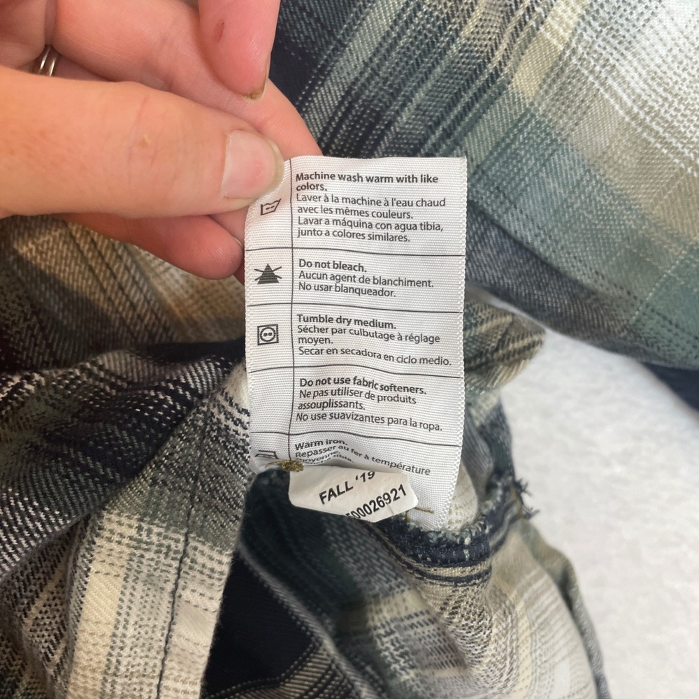 Carhartt Womens XXL Green Plaid Hooded Flannel Shirt Button Up Jacket 103235 412 - Picture 7 of 10